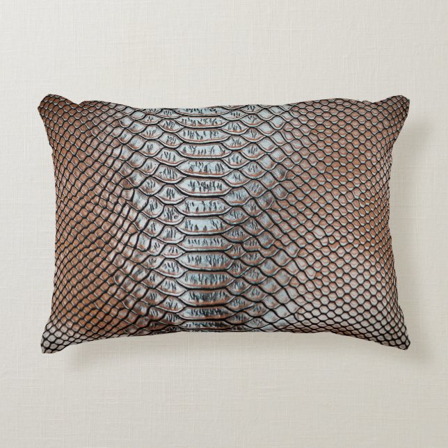 Leather skin, textured background accent pillow (Front)