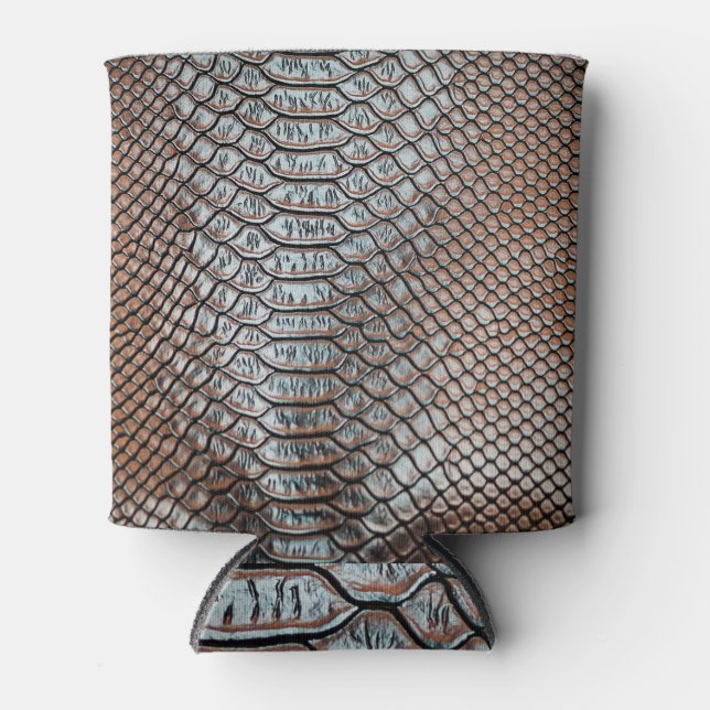 Leather skin, textured background can cooler (Front)