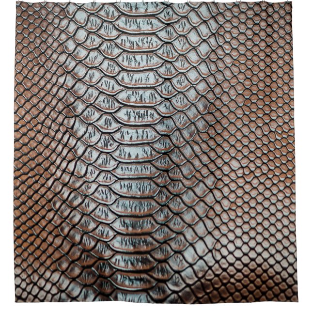 Leather skin, textured background shower curtain (Front)