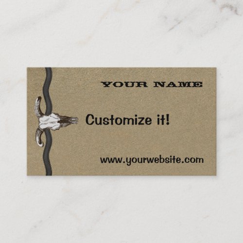 Leather &amp; Skull Western Business Cards