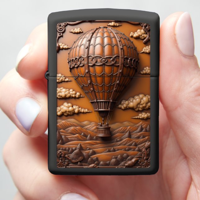 Leather Sky Voyage Braided Airship Zippo Lighter (In Hand)