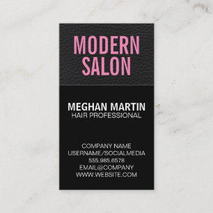 Leather Sleek Black Business Card