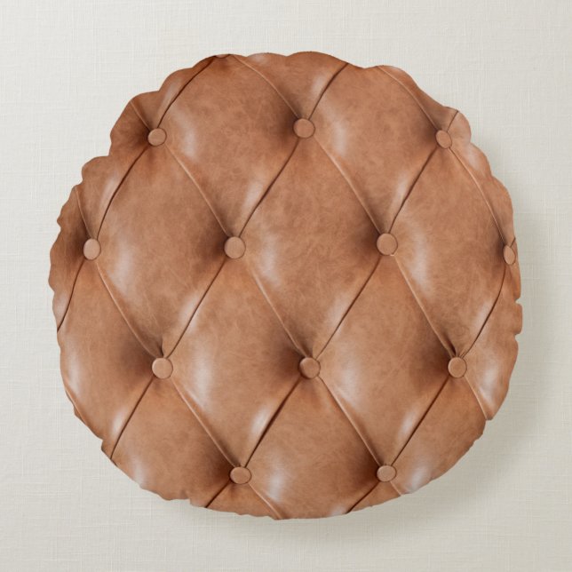 leather sofa background round pillow (Front)