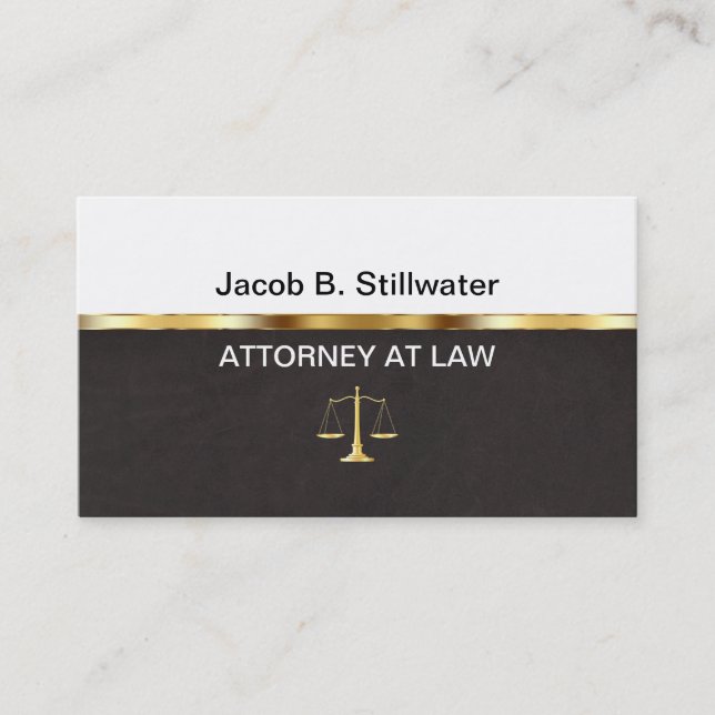 Leather Style Attorney Business Cards (Front)