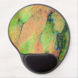 Leather style wrinkled and orange green worn paint gel mouse pad