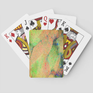 Leather style wrinkled and orange green worn paint poker cards
