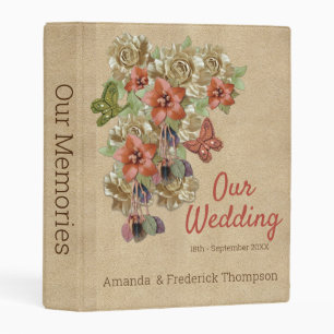 Leather & Suede Flower Art Mini Binder