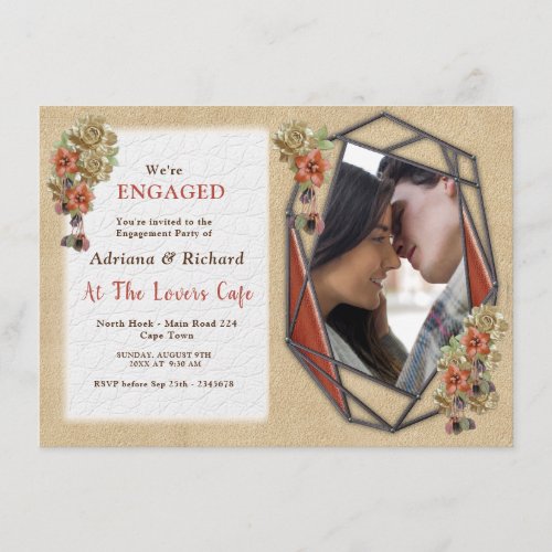 Leather  Suede Texture Art Engagement Card