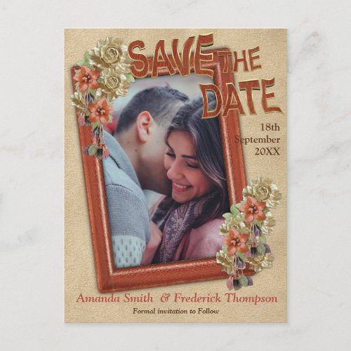 Leather  Suede Texture Art Save the Dates Announcement Postcard