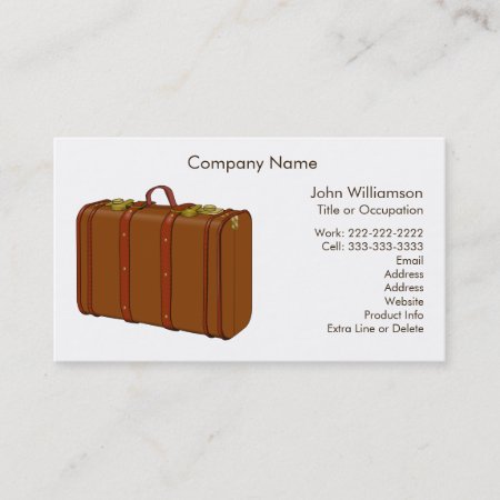 Leather Suitcase Travel Theme Custom Business Card