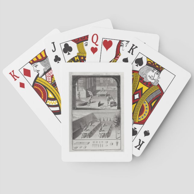 Leather tanning, from the 'Encyclopedia' by Denis Poker Cards (Back)
