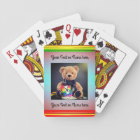 Leather Teddy Bear Playing Cards