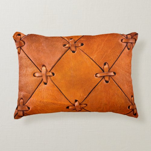 Leather texture accent pillow