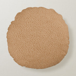 Leather texture background. Brown leather texture. Round Pillow
