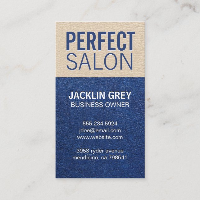 Leather Texture Color Block Appointment Card (Front)