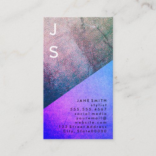 Leather Texture Colorful Color Block Business Card