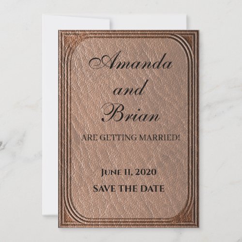 Leather Texture Country Style Print Invitation