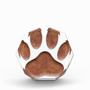 Leather Texture Dog Paw Print Award