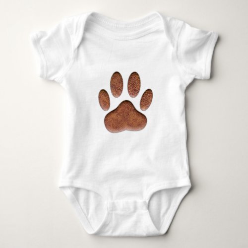 Leather Texture Dog Paw Print Baby Bodysuit