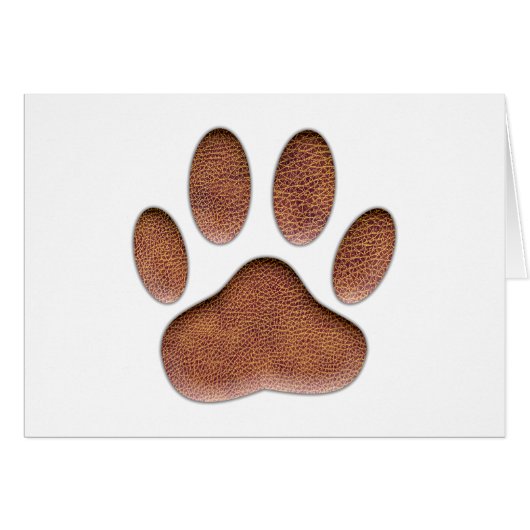 Leather Texture Dog Paw Print Cards (Front Horizontal)