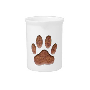 Leather Texture Dog Paw Print Drink Pitcher