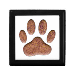 Leather Texture Dog Paw Print Gift Box