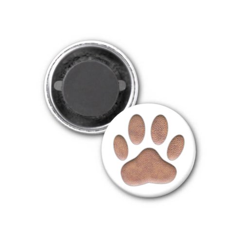 Leather Texture Dog Paw Print Magnet