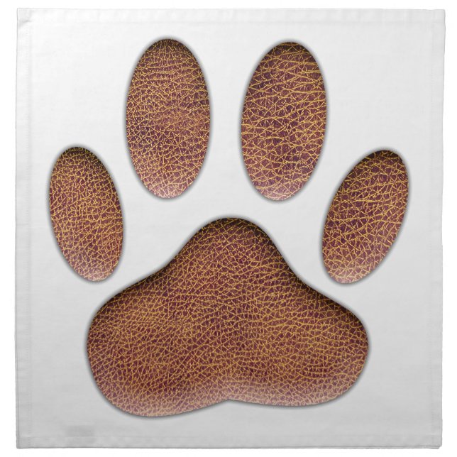 Leather Texture Dog Paw Print Napkin (Front)