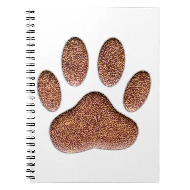 Leather Texture Dog Paw Print Notebook (Front)