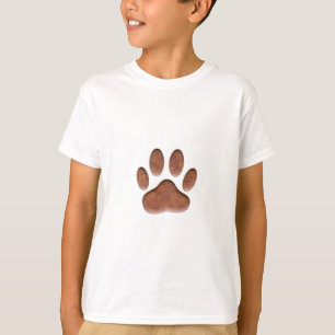 Leather Texture Dog Paw Print T-Shirt