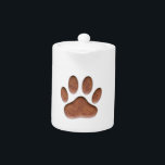 Leather Texture Dog Paw Print Teapot<br><div class="desc">A leather texture paw print. Original design.</div>