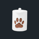 Leather Texture Dog Paw Print Teapot<br><div class="desc">A leather texture paw print. Original design.</div>