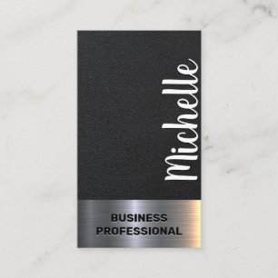 Leather Texture Metal Shine Business Card