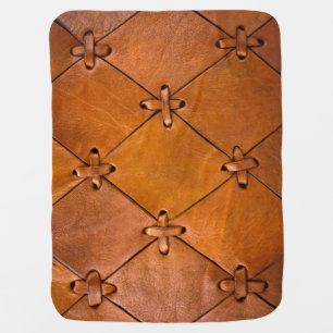 Leather texture, natural selvage detail. baby blanket