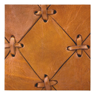 Leather texture, natural selvage detail. faux canvas print
