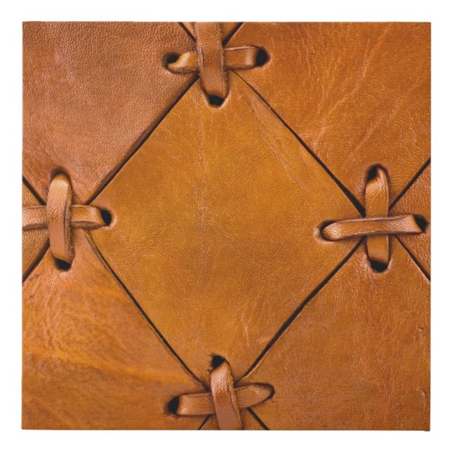 Leather texture, natural selvage detail. faux canvas print (Front)