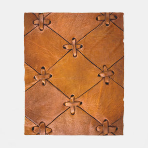Leather texture, natural selvage detail. fleece blanket