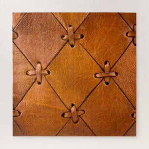 Leather texture, natural selvage detail. jigsaw puzzle