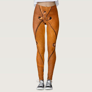 Leather texture, natural selvage detail. leggings
