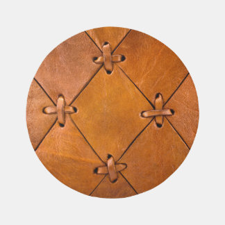 Leather texture, natural selvage detail. rug