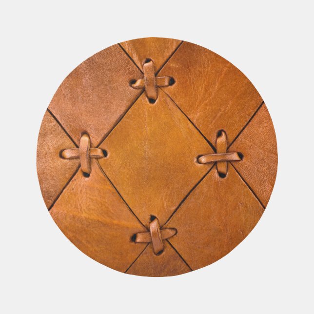 Leather texture, natural selvage detail. rug (Front)