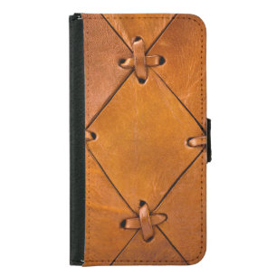 Leather texture, natural selvage detail. samsung galaxy s5 wallet case