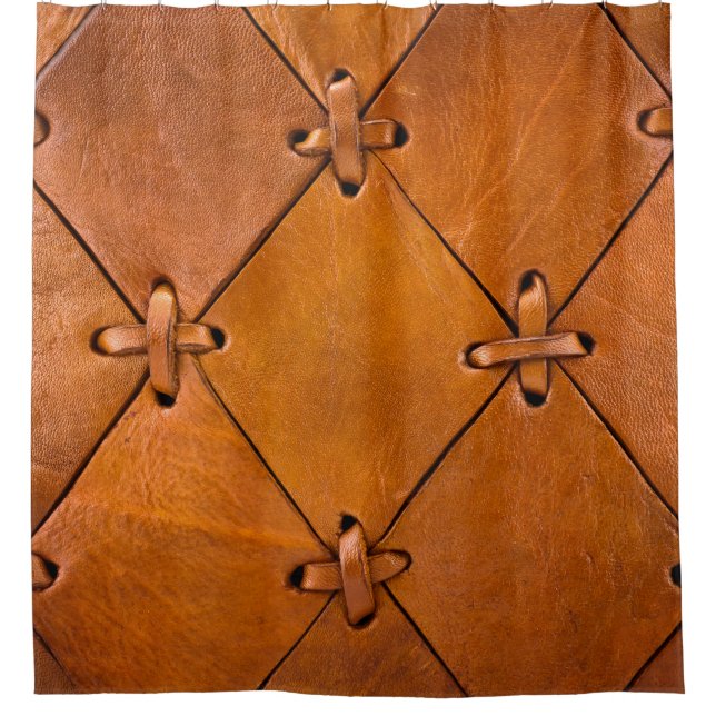 Leather texture, natural selvage detail. shower curtain (Front)