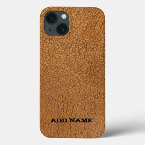 Leather texture personalized  iPhone 13 case