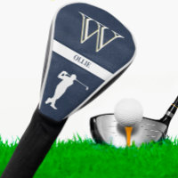 Leather Texture Personalized Initial Golf Swing