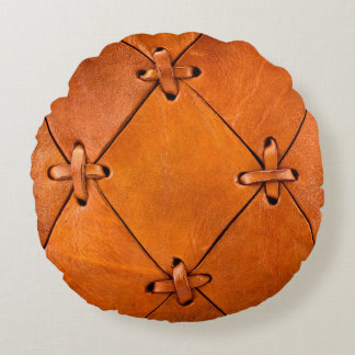 Leather texture. round pillow