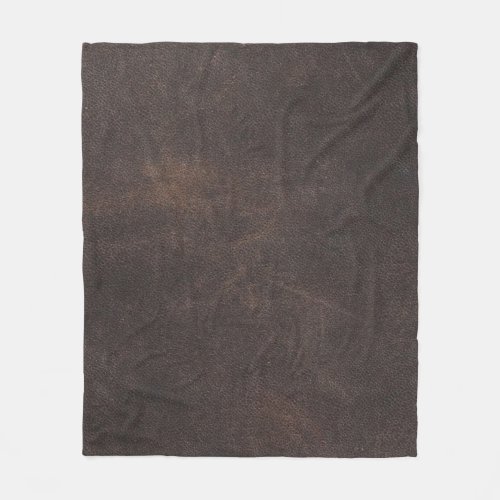 Leather texture scrapbooking brown fleece blanket