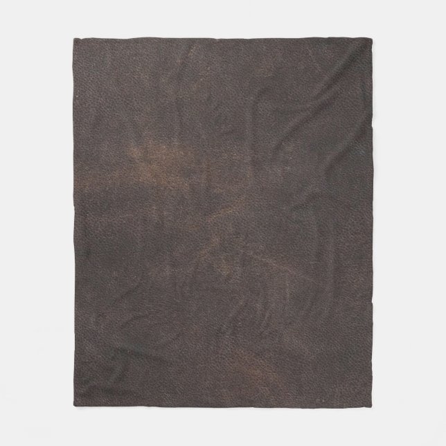 Leather texture scrapbooking brown fleece blanket (Front)
