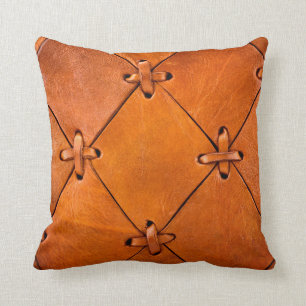Leather texture. throw pillow