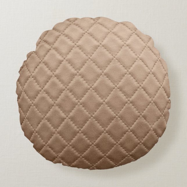 Leather textureleather, pattern, abstract, animal, round pillow (Front)
